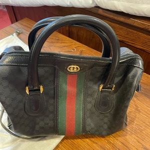 Vintage Gucci Black Bag w/Handles and Strap